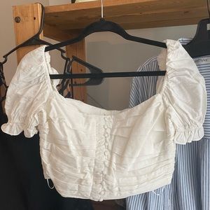 KEEPSAKE Roamer Top in White Size L PUFF SLEEVE